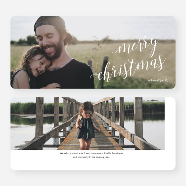 Living in Love Personalized Christmas Cards - White