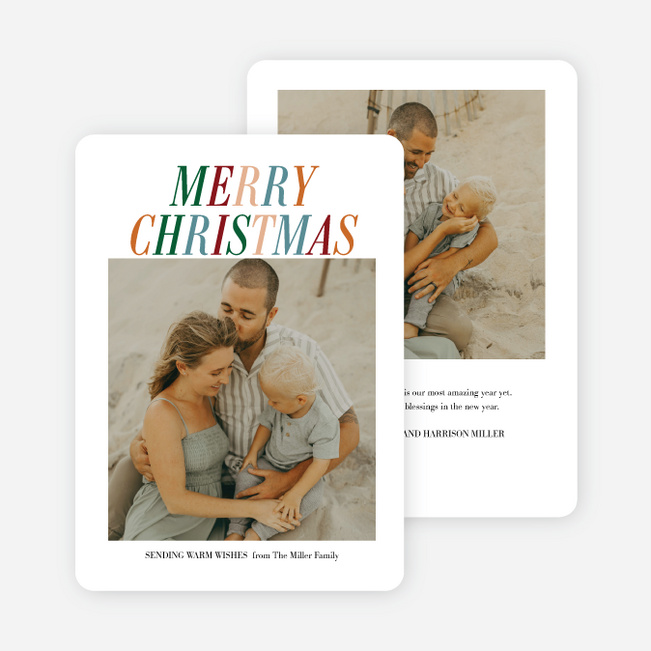 Colorfully Warm Wishes Personalized Christmas Cards - Multi