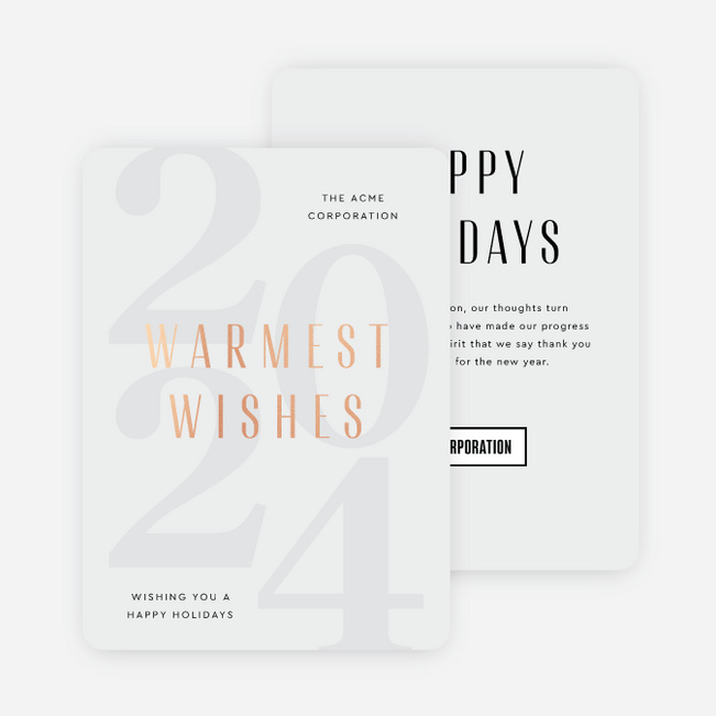 Foil Hidden Wishes Business Holiday Cards & Business Christmas Cards - Pink