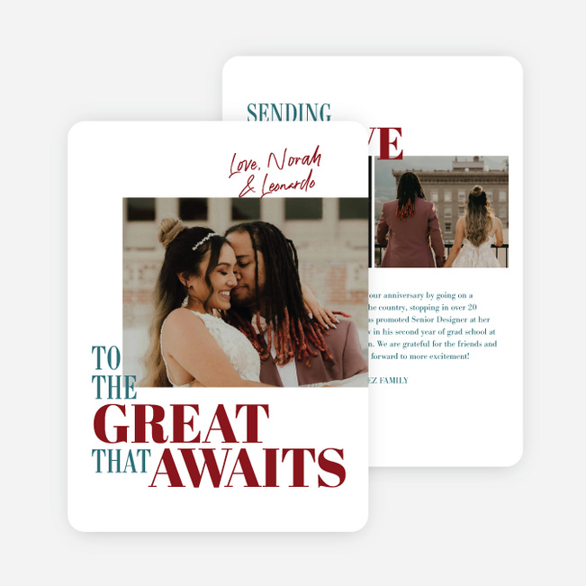 Great Adventures New Year Cards and Invitations - Red