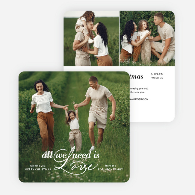 Loving Essentials Personalized Christmas Cards - White