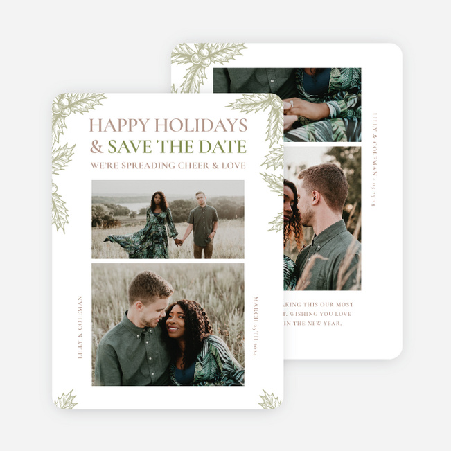 Double the Cheers Holiday Cards and Invitations - Green