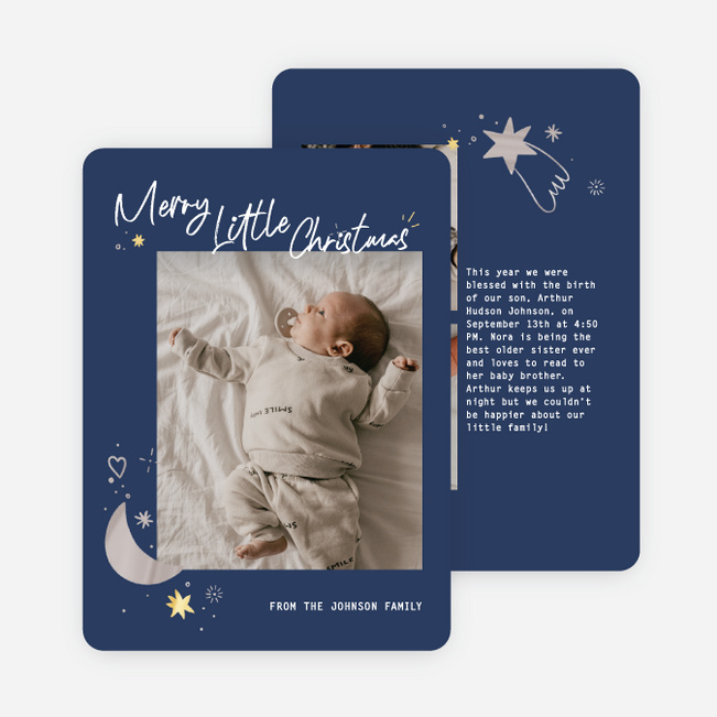 Celestial Gift Personalized Christmas Cards - Blue