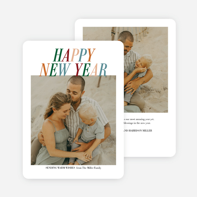 Colorfully Warm Wishes New Year Cards and Invitations - Multi