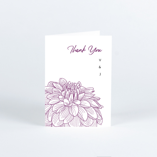 Spring Bloom Wedding Thank You Cards - Purple