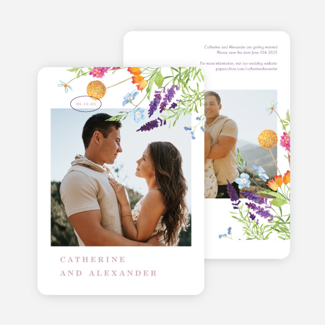 Country Wildflowers Save the Date Cards - Multi