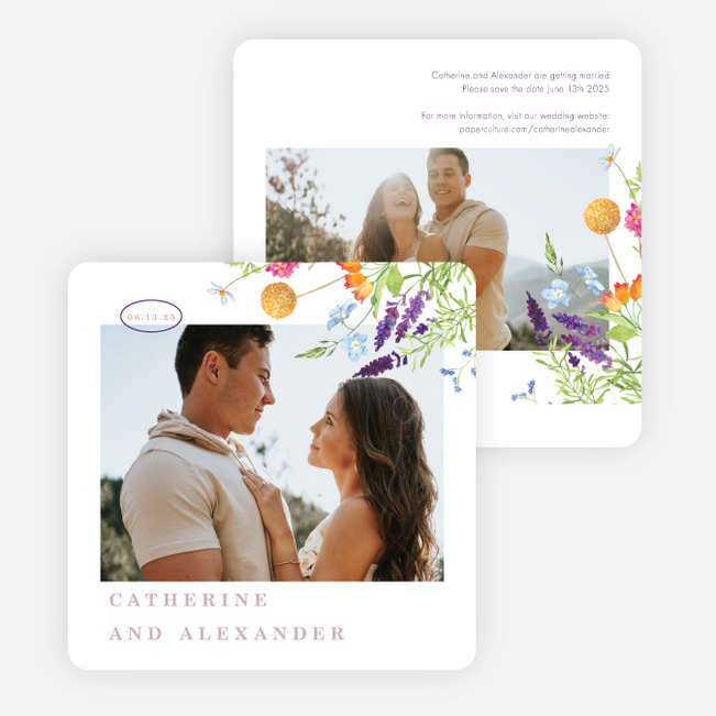 Country Wildflowers Save the Date Cards - Multi