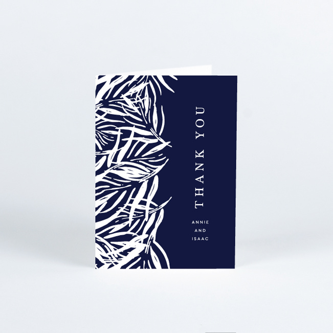 Canopy Of Fronds Wedding Thank You Cards - Blue