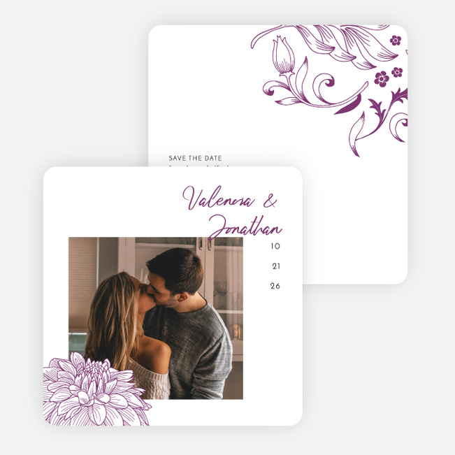 Spring Bloom Save the Date Cards - Purple