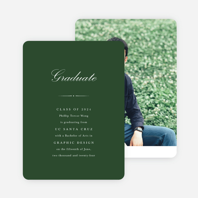 Highest Honor Graduation Announcements & Graduation Invitations - Green