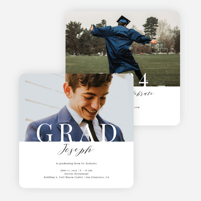 Beyond the Horizon Graduation Announcements & Invitations - White