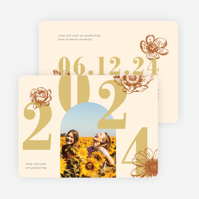 Blossoming Horizons Graduation Announcements & Invitations - Yellow