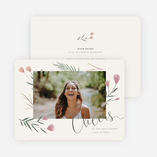 Blush Rainfall Graduation Announcements & Invitations - Beige