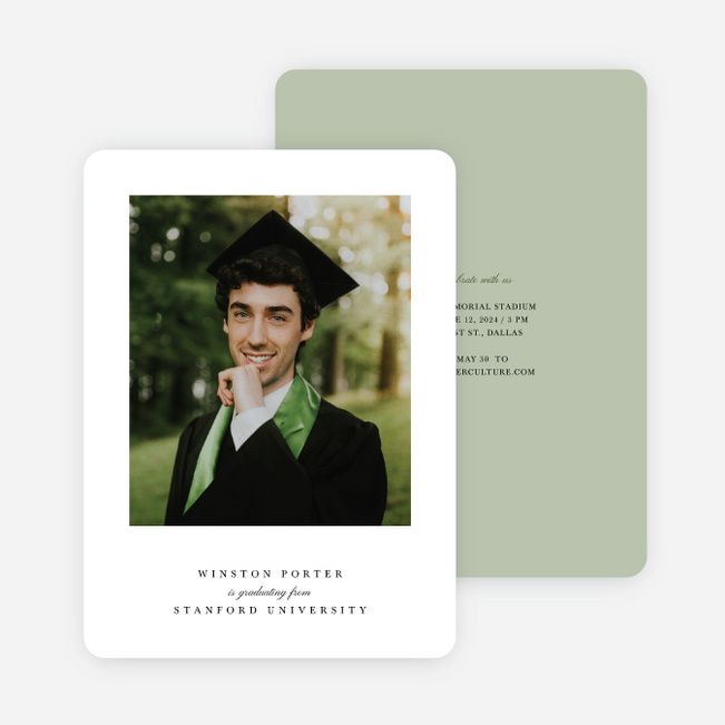 Boldly Written Graduation Announcements & Invitations - Green