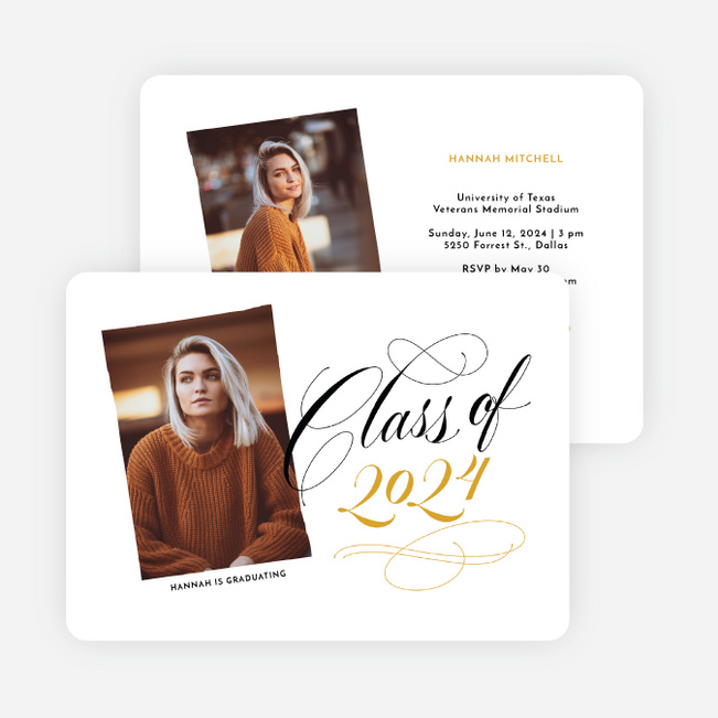 Classic Revelry Graduation Announcements & Invitations - White