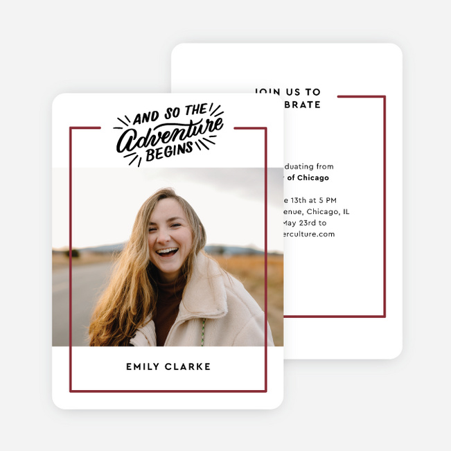 Commencing Adventures Graduation Announcements & Invitations - Red