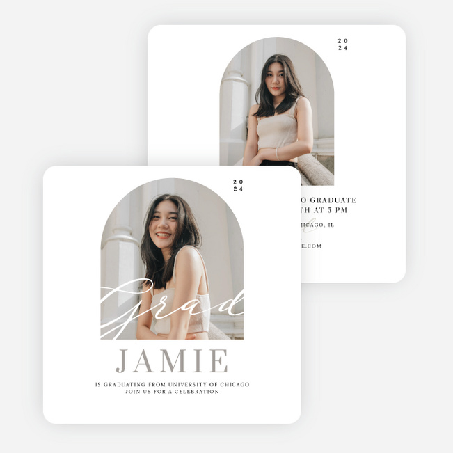 Framing Futures Graduation Announcements & Invitations - White