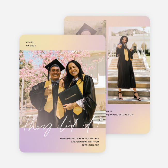 Hues of Triumph Graduation Announcements & Invitations - Pink