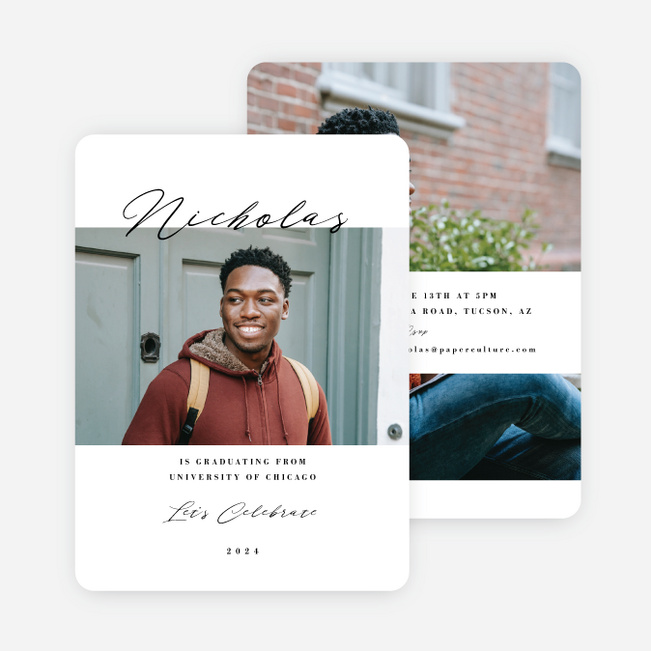 Milestone Mastery Graduation Announcements & Invitations - White