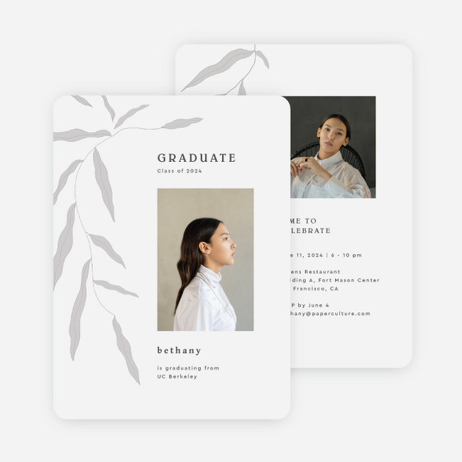 Rooted in Knowledge Graduation Announcements & Invitations - Gray