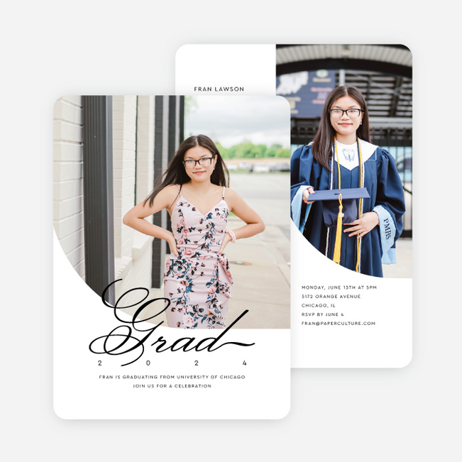 Serene Shifts Graduation Announcements & Invitations - White