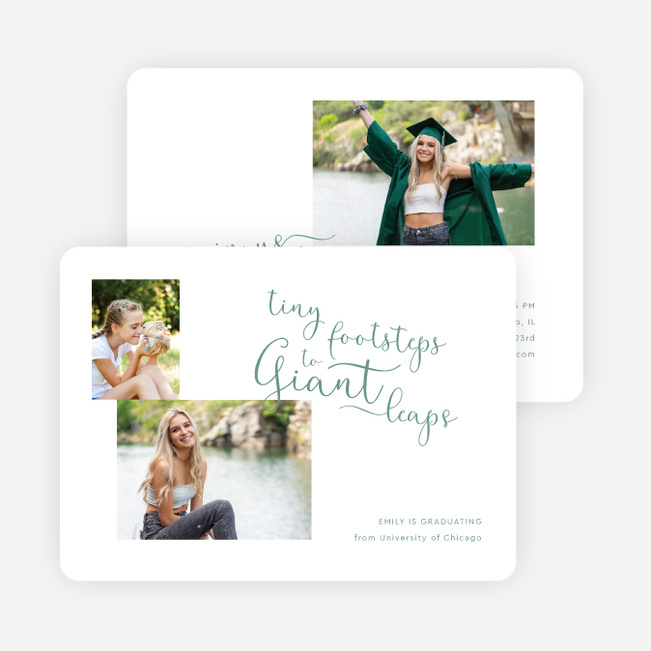 Step by Step Graduation Announcements & Invitations - Green