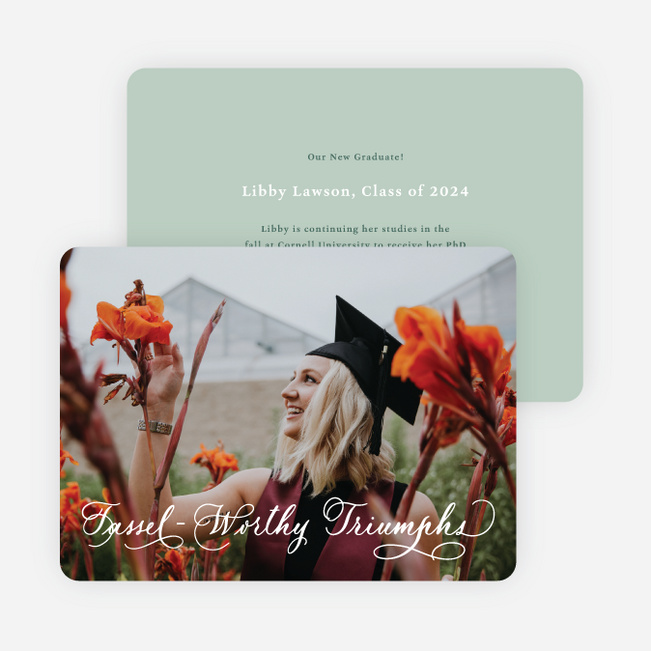 Tassel Triumphs Graduation Announcements & Invitations - Green