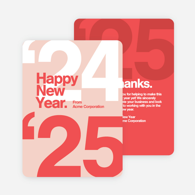 Bold Beginnings Corporate New Year Cards - Red