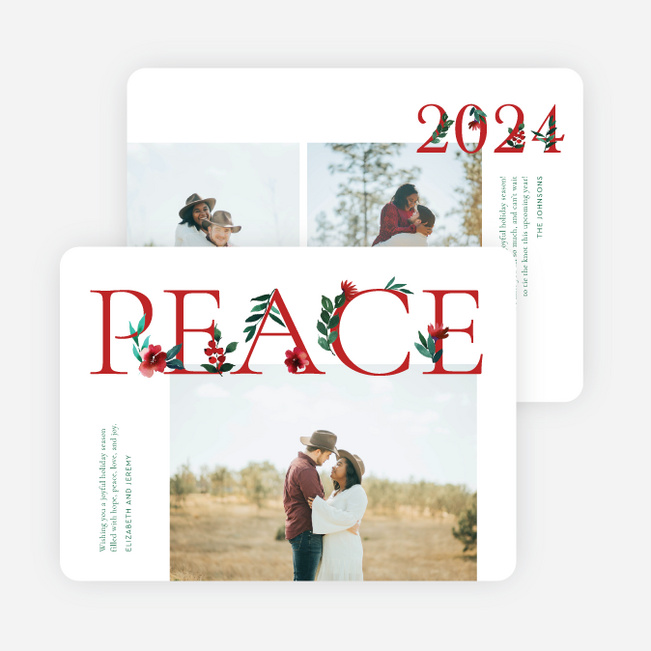 Peaceful Nature Holiday Cards and Invitations - Red