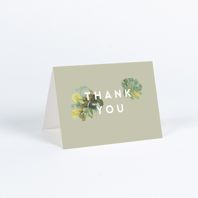 Tropical Palms Wedding Thank You Cards - Green