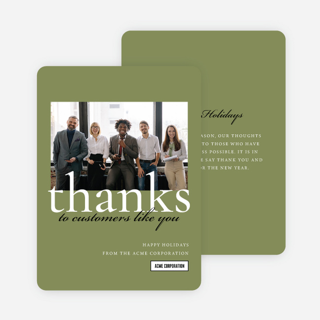 Minimalist Melody Corporate Holiday Cards & Corporate Christmas Cards - Green