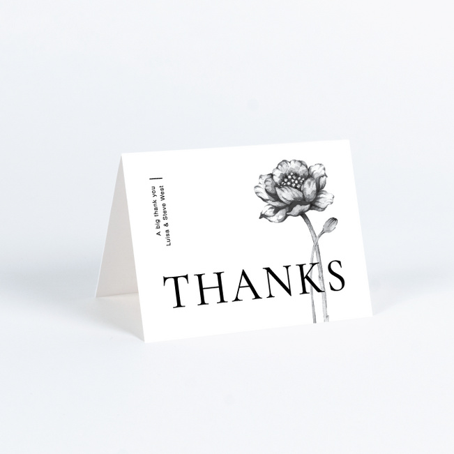 Vintage Floral Wedding Thank You Cards - Beige
