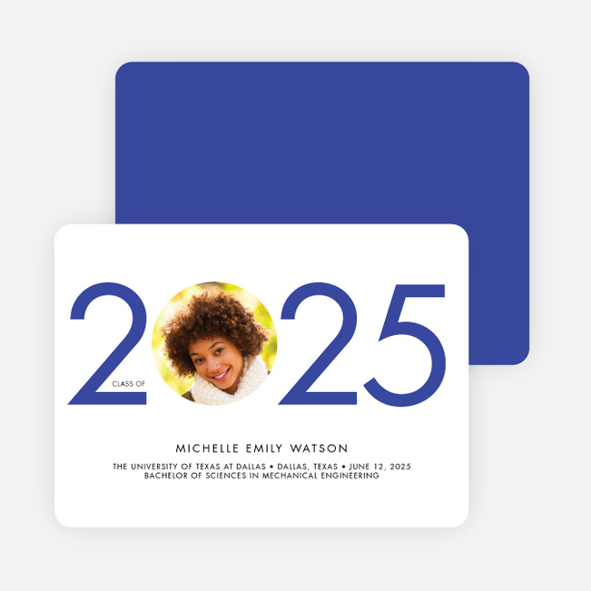 Graduation Announcement Year Cutout - Blue