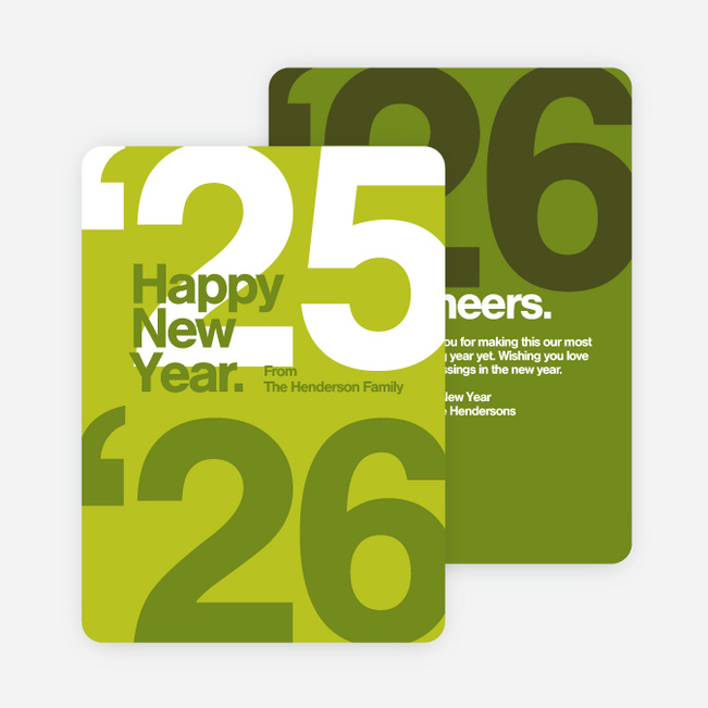 Best Wishes New Year Cards - Green