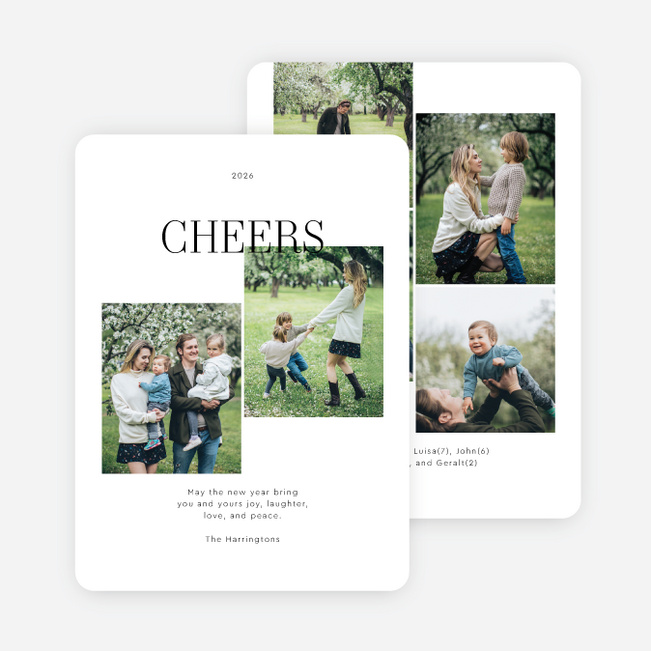 Piece Together New Year Cards and Invitations - White
