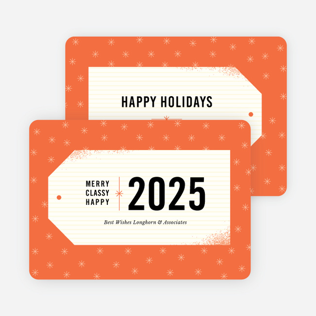 Gift Tag Wishes Corporate Card - Orange