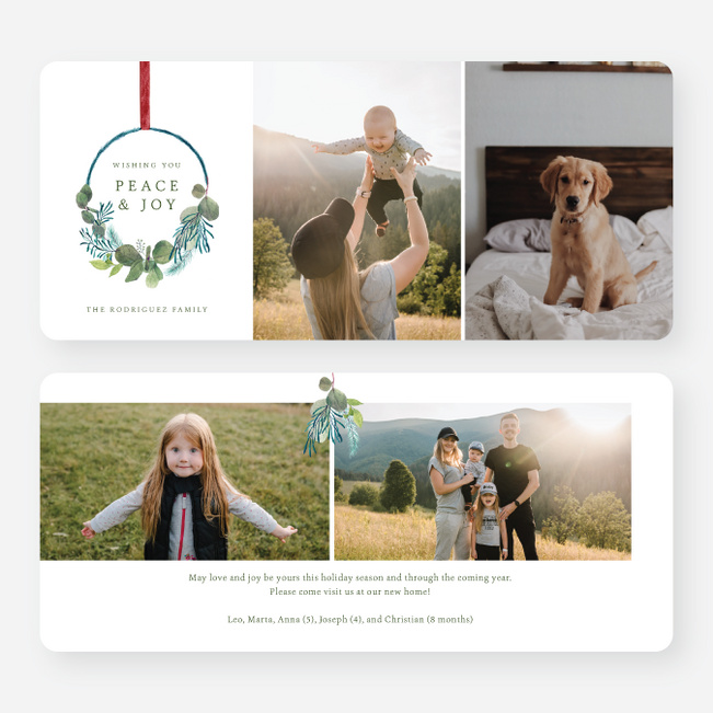 Hanging Wreath Christmas Cards - Black