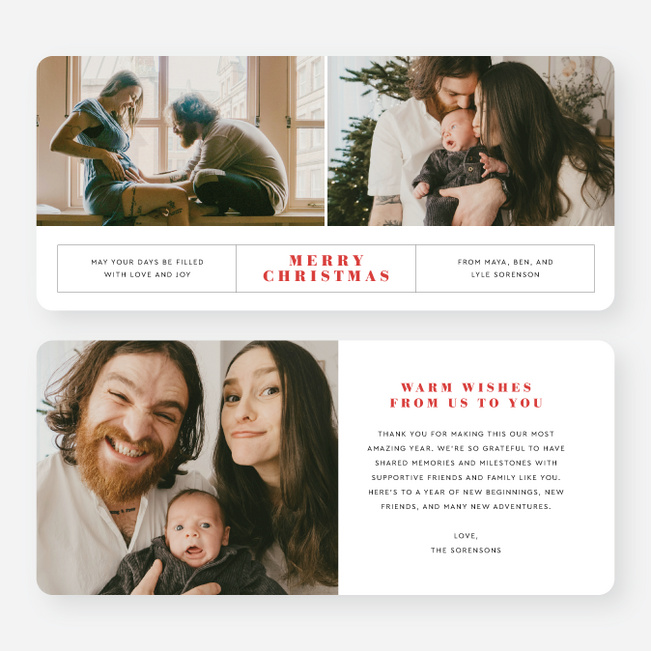Banner Year Christmas Cards - Red