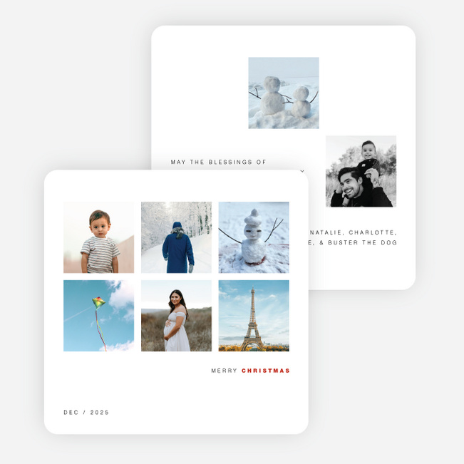 Instant Squares Christmas Cards - White