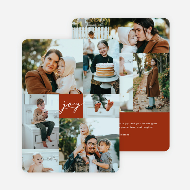 Shapes of Joy Holiday Cards and Invitations - Red