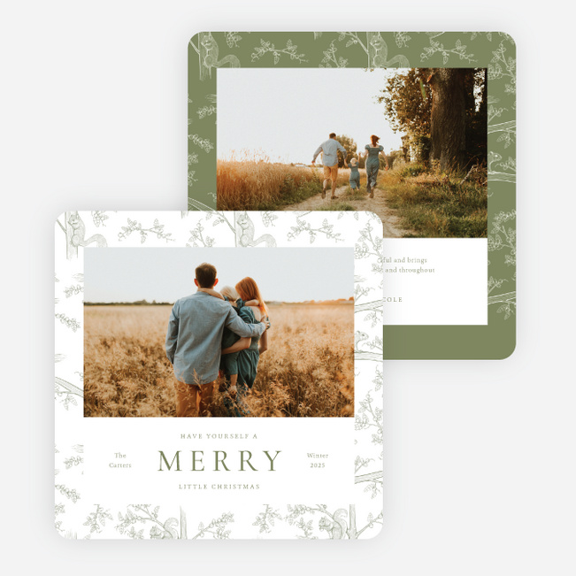 Winter Scurry Christmas Cards - Green