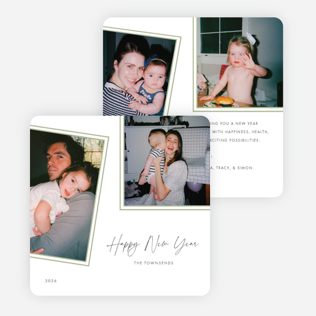 Layered in Love New Year Cards and Invitations - Green