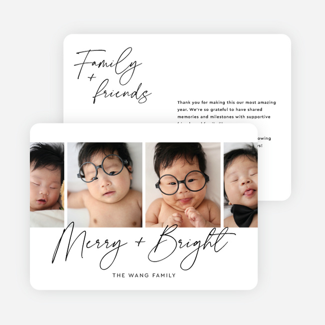 Across the Frame Holiday Cards and Invitations - Black