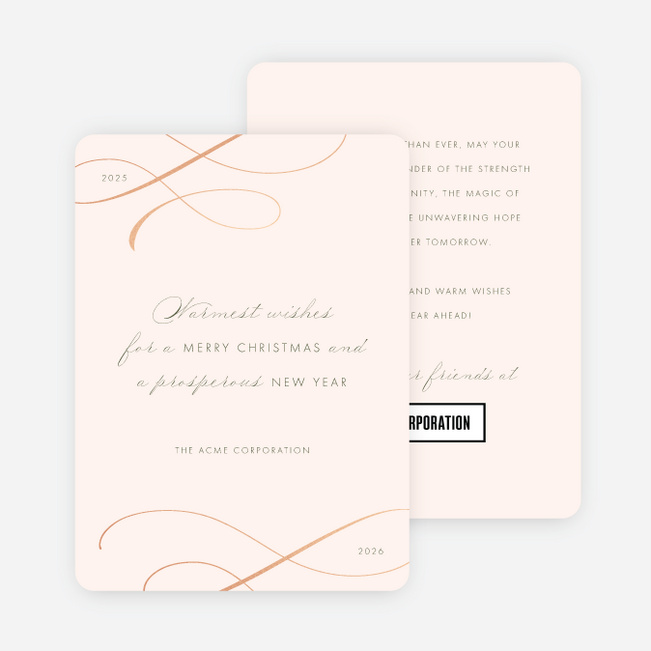Script Cards Foil Subtle Script Corporate Holiday Cards & Corporate Christmas Cards ...
