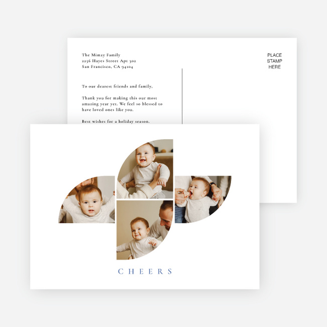 Modular Cheer New Year Cards and Invitations - Blue