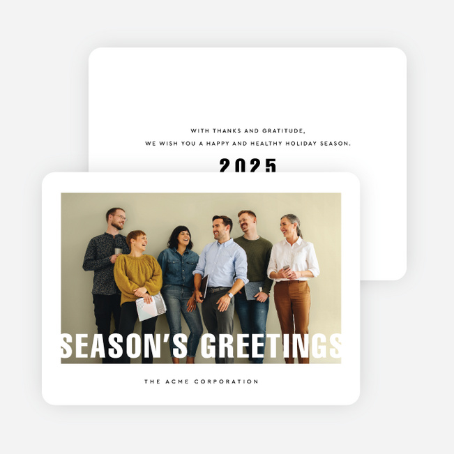 Appreciation In Focus Corporate Holiday Cards & Corporate Christmas Cards - White