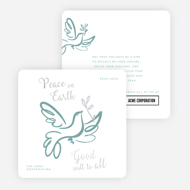 Carried with Care Corporate Holiday Cards & Corporate Christmas Cards - Gray