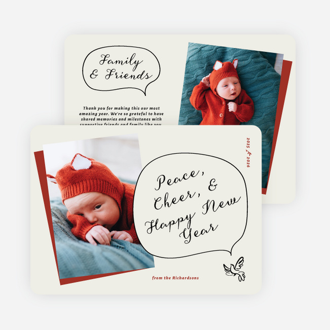 Carried Forward New Year Cards and Invitations - Red