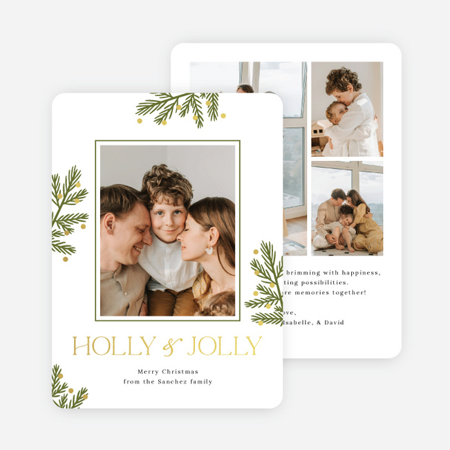 Foil Evergreen Glow Christmas Cards - Yellow