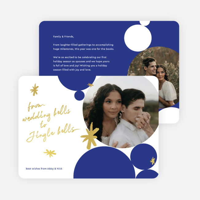 Foil Full Circle Holiday Cards and Invitations - Yellow